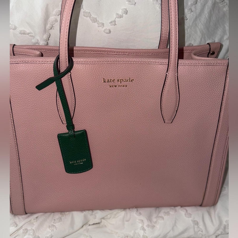 Kate Spade Pink Tote with Green Tag